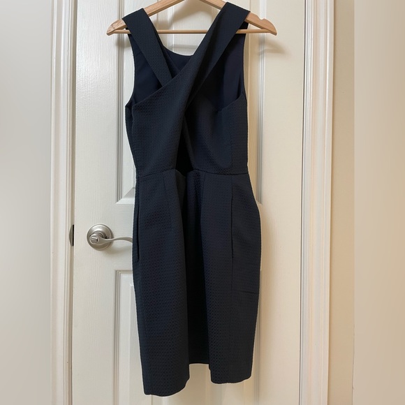 Navy Blue Club Monaco Cross Back Party Dress - Picture 6 of 12